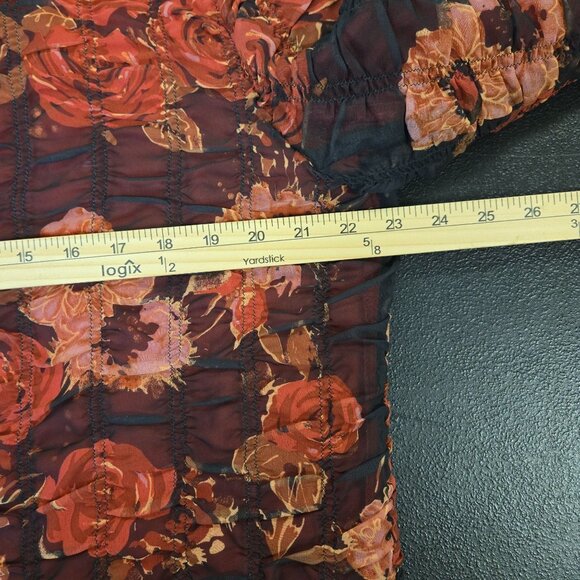 Vintage Coldwater Creek Sheer Overlay Crinkle Floral Patterned Jacket Size L Vel - Picture 7 of 8